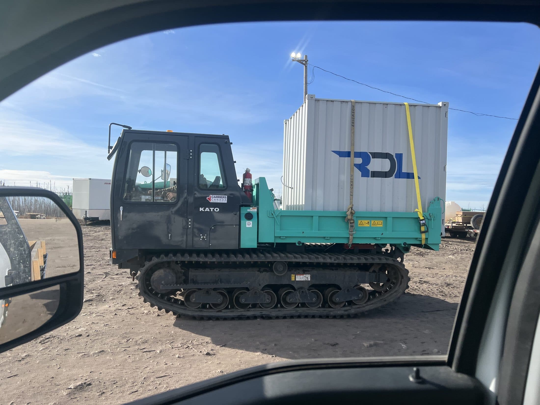 Portable grouting equipment staged for work