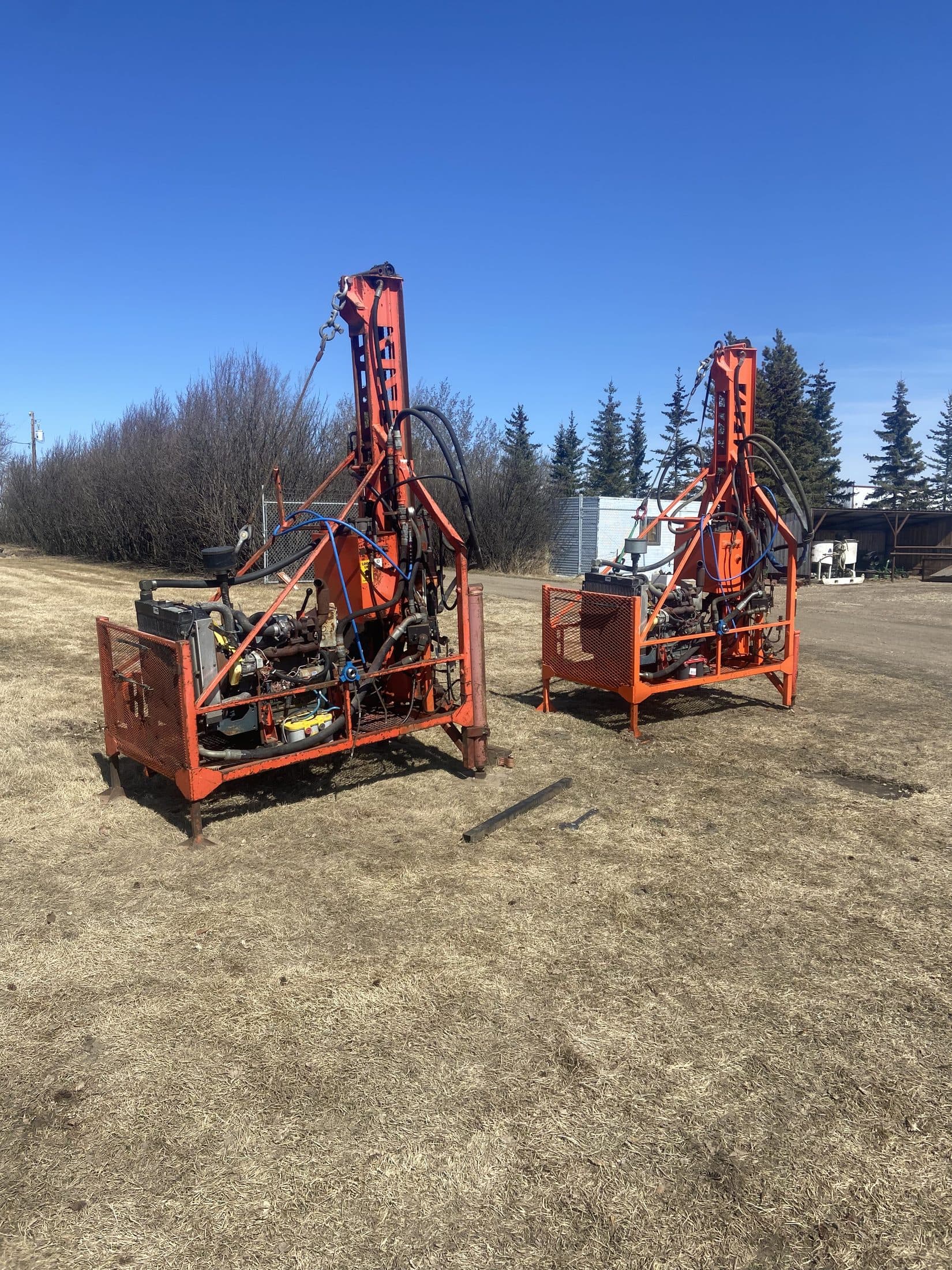 Heli-portable drill packages staged for lift